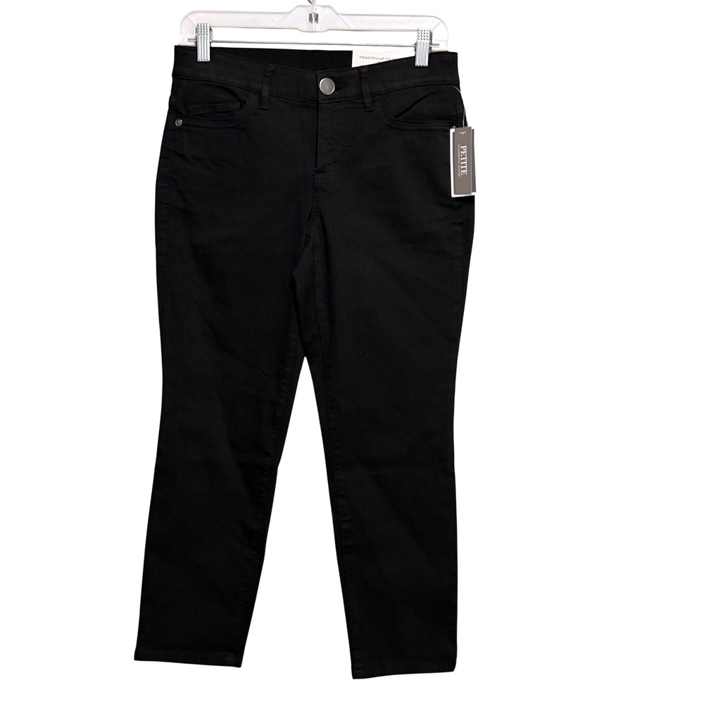 Christopher & Banks Signature Slimming Black Ankle Pants Petite 4P Mid Rise NEW